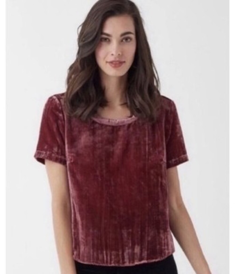 Splendid Moonstone Velvet  Ruby Short Sleeve Tee Size XS